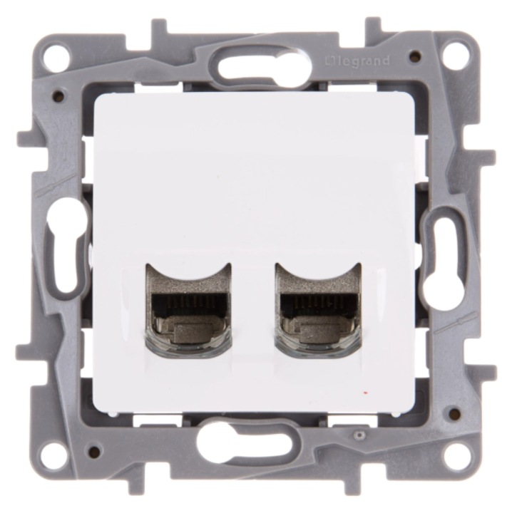 Двоен контакт RJ45 кат.6 STP, Legrand, бял, 75x40мм
