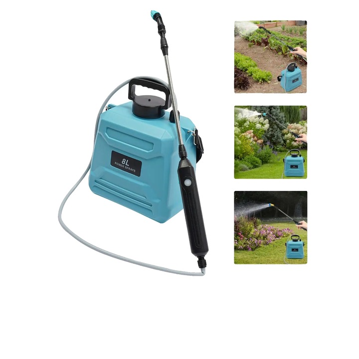 Sprayer telescopic, motor eficient, capacitate 8L, albastru