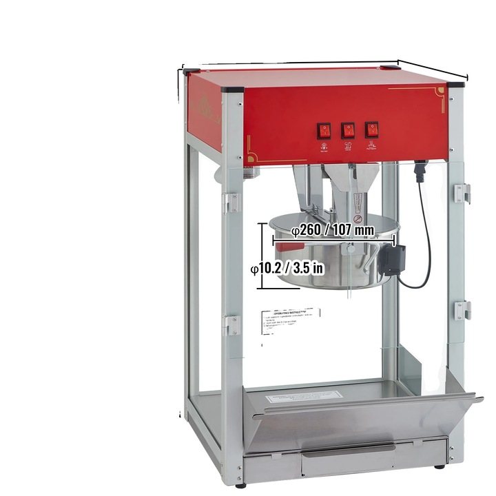 Aparat de preparat popcorn, 850W, capacitate 12 oz, control simplu, constructie robusta