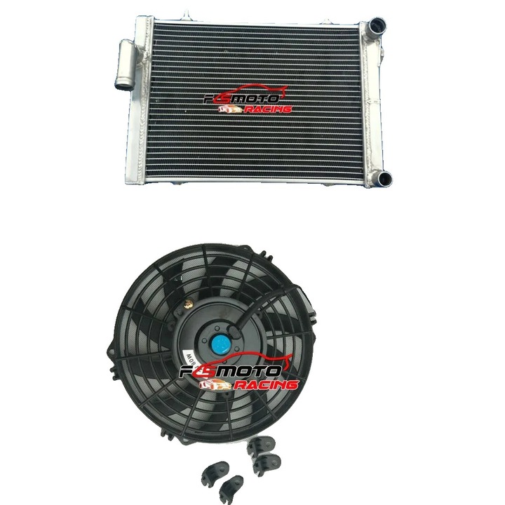 Racitor din aluminiu, dimensiuni nucleu 384mm x 298mm x 40mm, dimensiuni totale 12-3/4" x 18" x 2-1/2", configurare 2-row