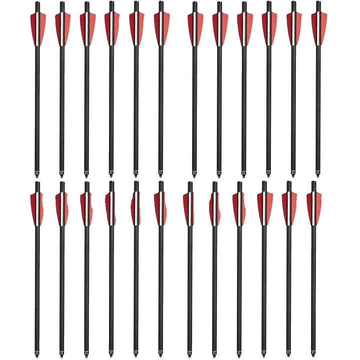 Sageti pentru arbaleta, constructie din carbon, design precis, 24 bucati, 20 inch, 27 g