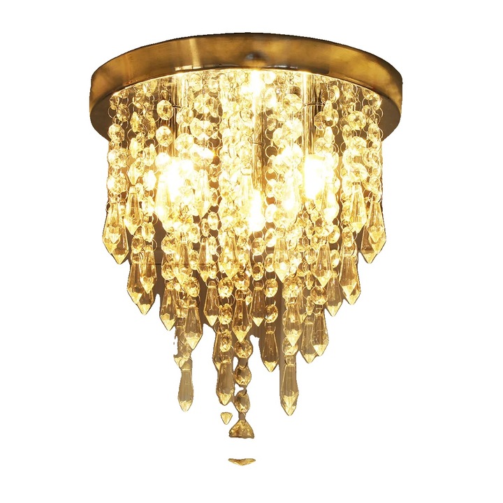 Кристален полилей, елегантен дизайн, 25x25x32см, без крушки