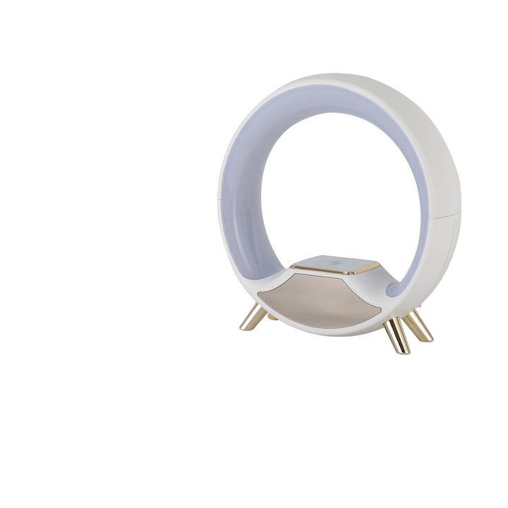 Настолна лампа с безжично зареждане, Bluetooth, Ivory, 24.5x6.9x24.3см
