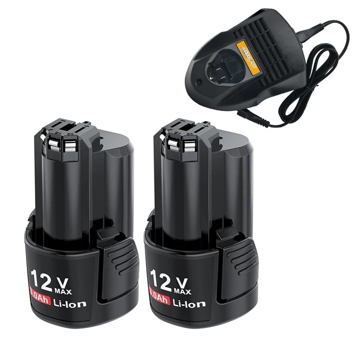 Set 2 acumulatori reincarcabili 3000mAh, 12V, prismatic