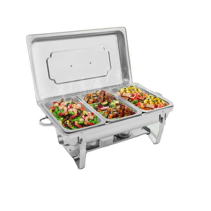 Гастронорм тава, голям капацитет, енергийно ефективна, сребриста