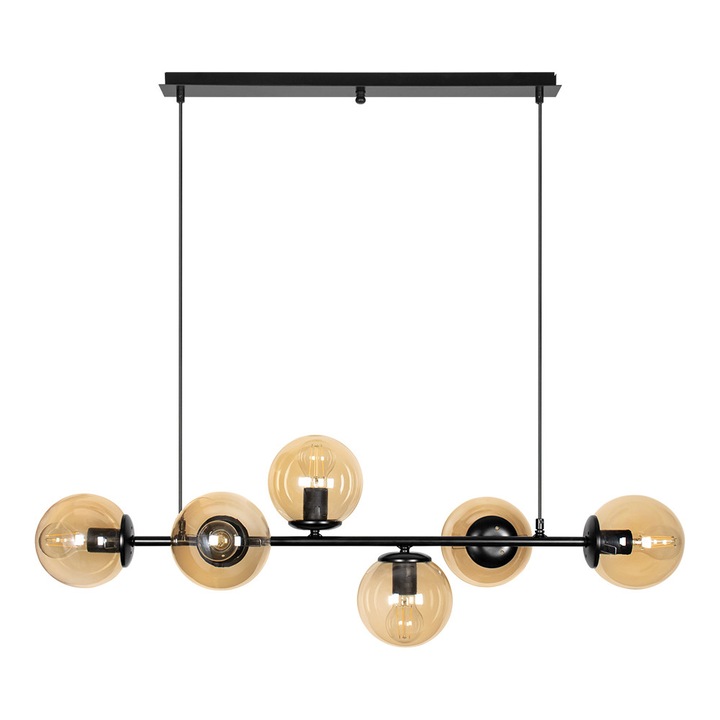 Candelabru Lightstyle Fiore, 6xE27, Negru/Cupru