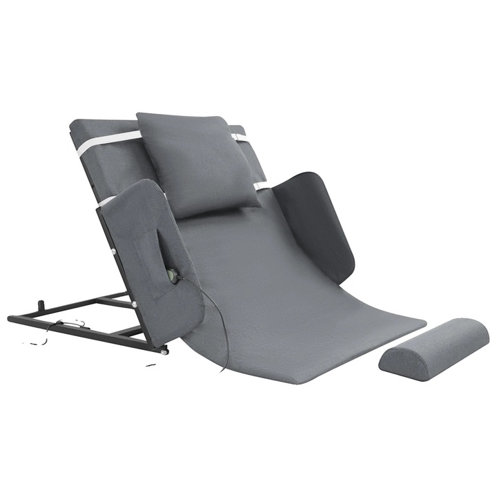 Elektromosan állítható háttámlás babaágy, sötétszürke, állítható méretek 10x80cm, teherbírás 220 font