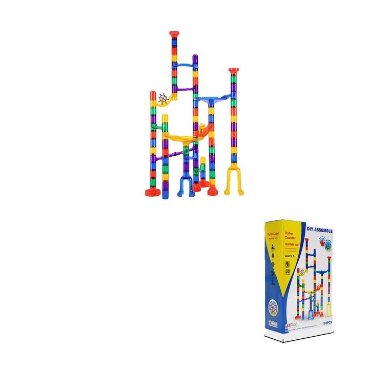 Set de jocuri educative, 110 piese, bile fosforescente, plastic, multicolor