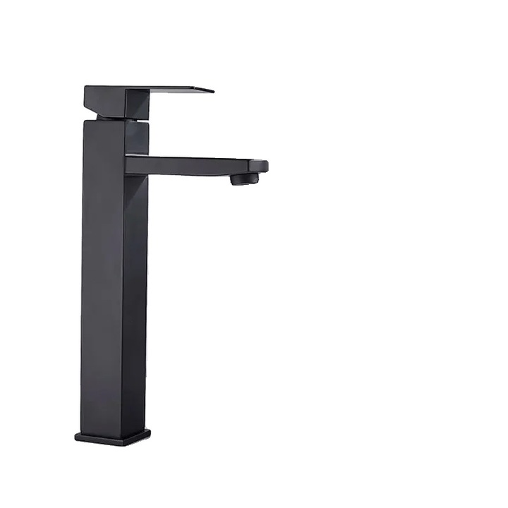 Санитарен смесител, монтаж на плот, една ръкохватка, матово черен, за баня и кухня