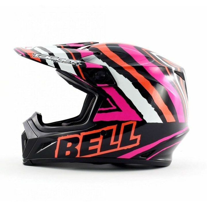 BELL MX-9 Scrub cască cross lucioasă roz-negru-portocaliu