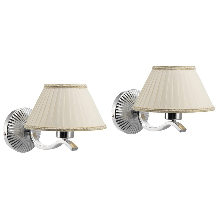 Aplica Sapho ISOTTA, 60W, E27, crom, 220x190x280mm, set 2 bucati