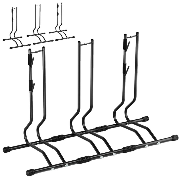 Kerékpártároló állvány, 3 darab, kiváló minőségű szénacél, kompakt kialakítás, 20"-29" kerékpárokhoz alkalmas