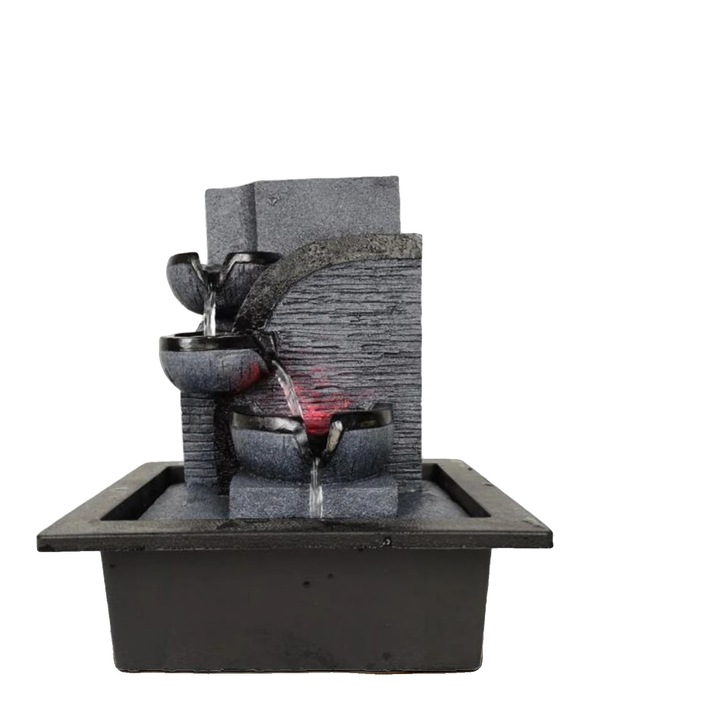 Настолен фонтан, 23x17.5x29см, материал смола, многоцветно LED осветление