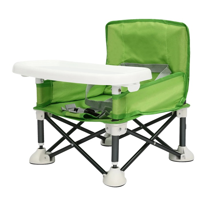 Столче за хранене за бебе, сгъваем дизайн, товароносимост 25 кг, зелен