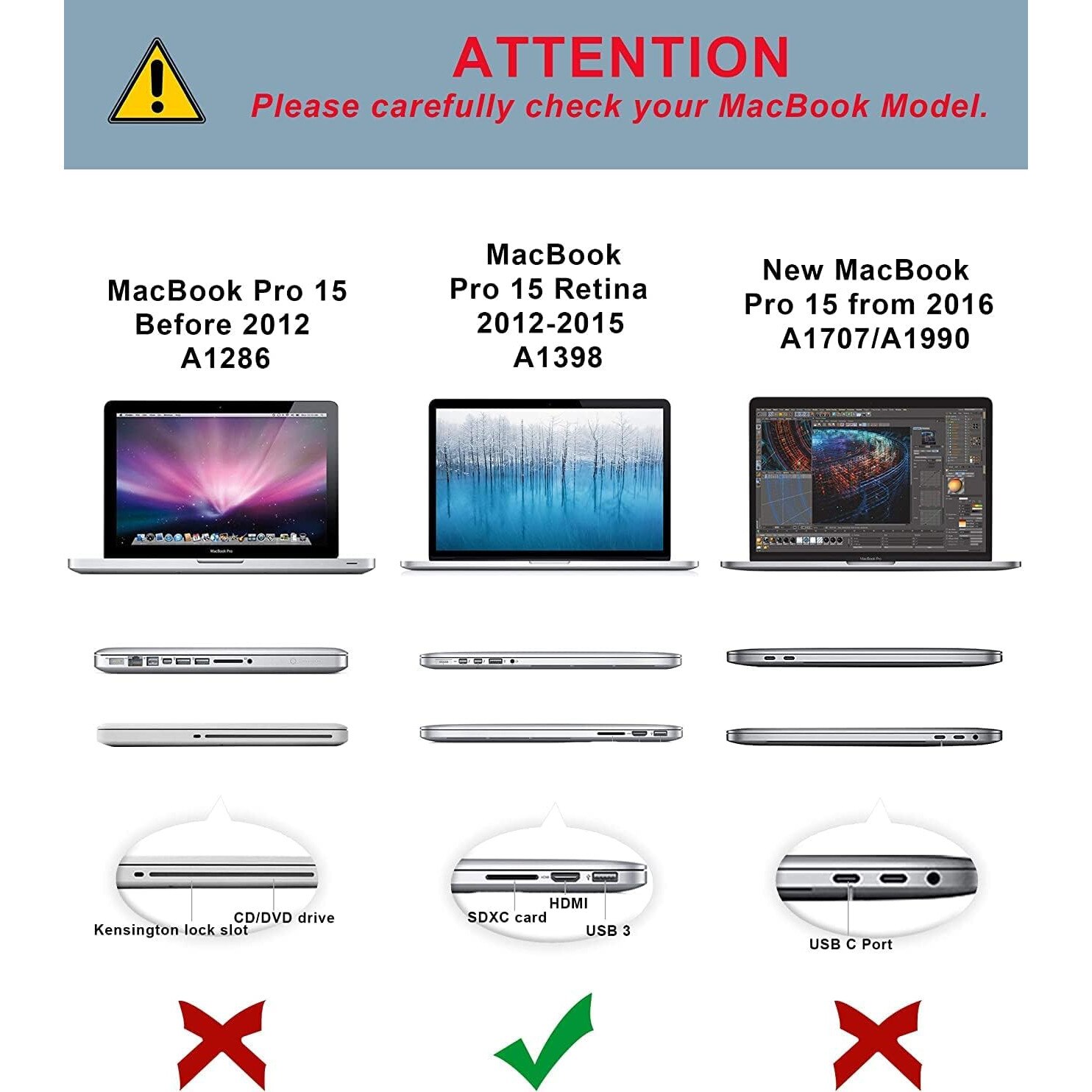 Carcasa TECOOL pentru MacBook Pro 15 Retina (A1398) - Negru Cristal