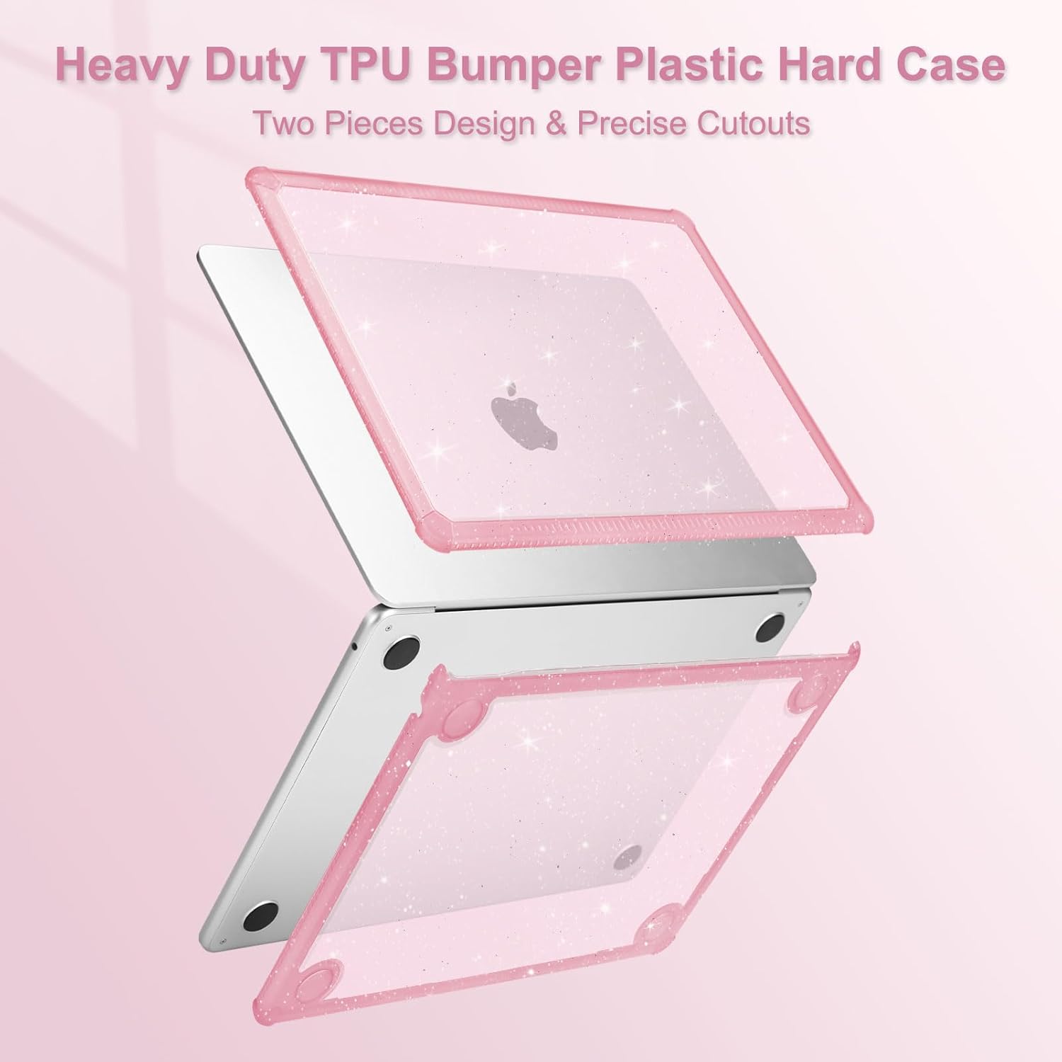 Carcasa Mosiso pentru MacBook Air 13, roz, design anti-zgârieturi, bumper TPU, include folie de protecție