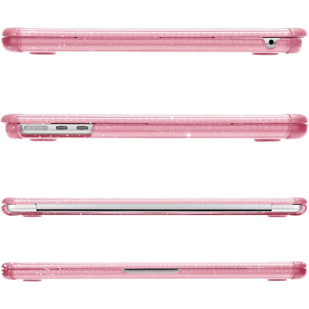 Carcasa Mosiso pentru MacBook Air 13, roz, design anti-zgârieturi, bumper TPU, include folie de protecție
