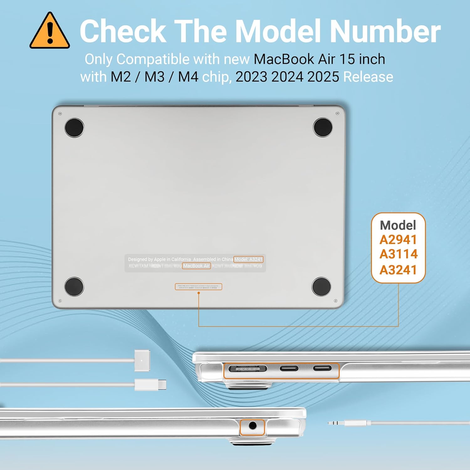 Husa TECOOL pentru MacBook Air 15" M4/M3/M2 (2023-2025), roz transparent
