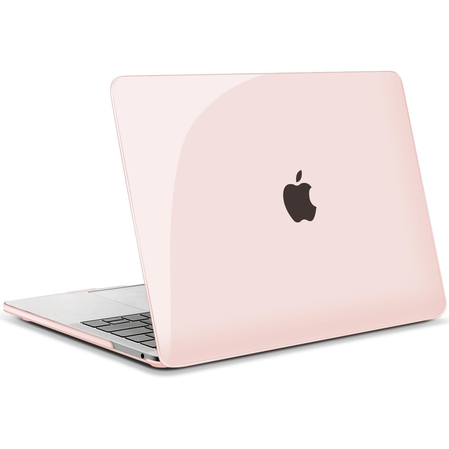 Carcasa laptop TECOOL, MacBook Pro 13", roz transparent, ultra subtire, set cu 2 huse tastatura
