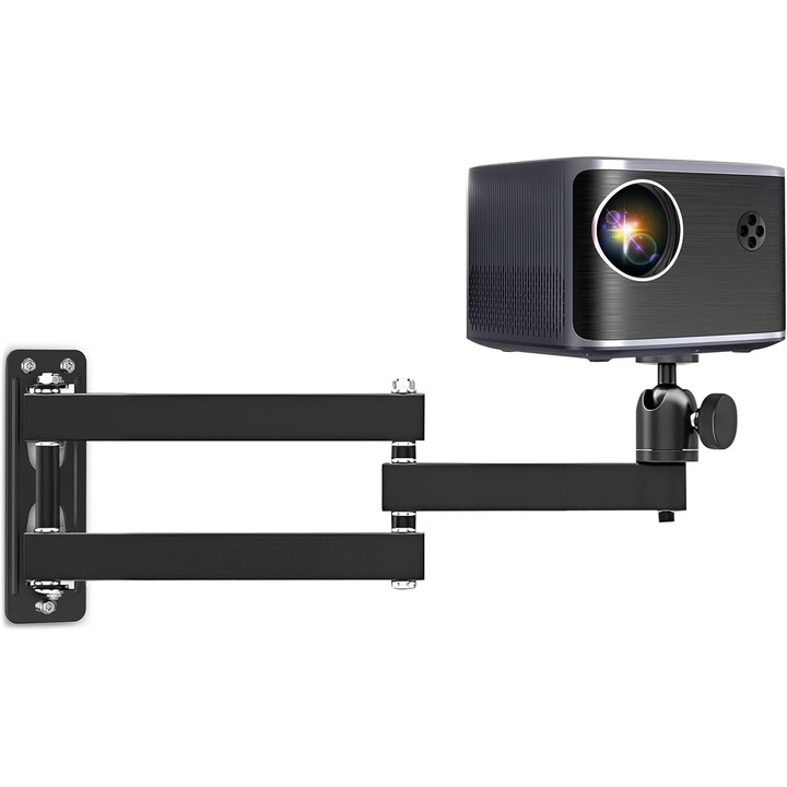 UESDU univerzális projektortartó, fém, 360°-ban forgatható, 40 cm-ig kihúzható, fekete