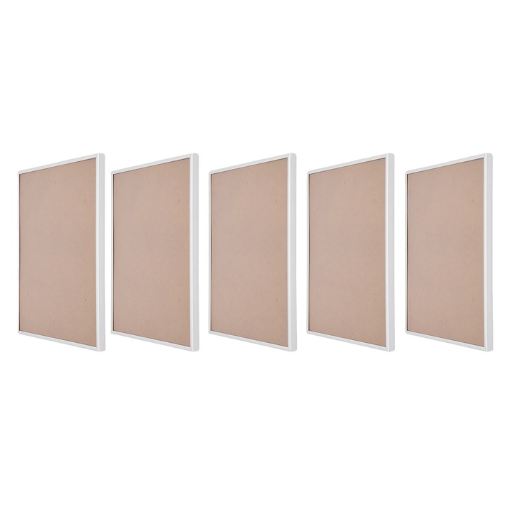 Rame pentru postere, design modern, montare pe perete, argintii, set de 5 bucati, pentru postere A3