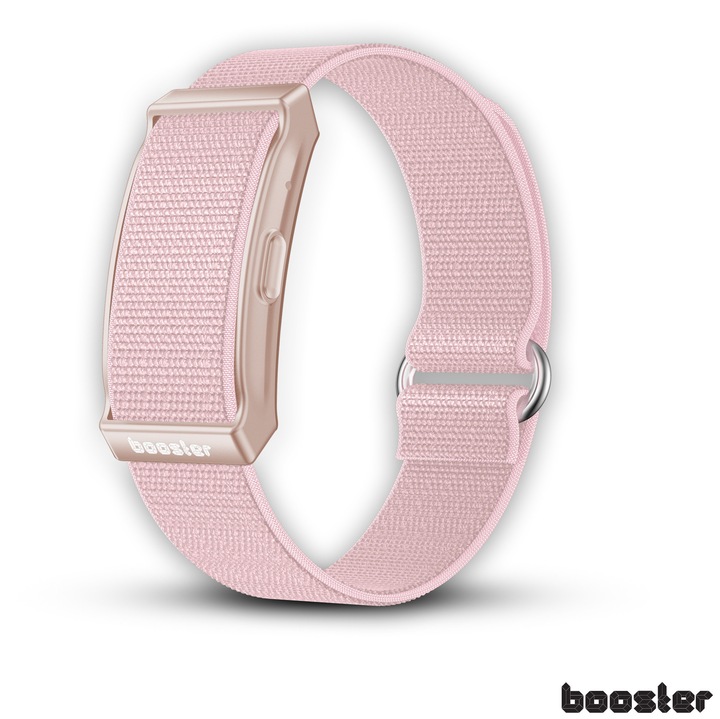 Смарт гривна Booster Ultra за здраве, носимо устройство за проследяване на активността и фитнеса за мултиспорт режим, автоматично непрекъснато наблюдение на здравните данни през целия ден, подобряване на съня, розов текстил