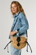 Pepe Jeans London, Geanta crossbody cu clapa Jute, Negru, Galben pai