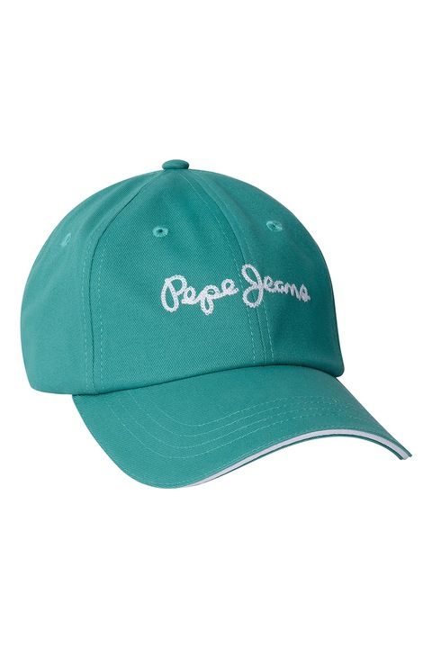 Pepe Jeans London, Sapca baseball din bumbac cu broderie logo, Verde persan