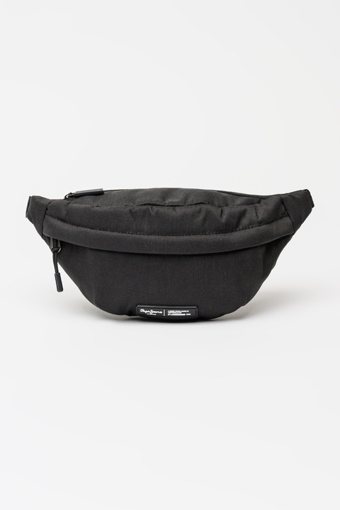 Pepe Jeans London, Borseta din material textil cu aplicatie logo, Negru