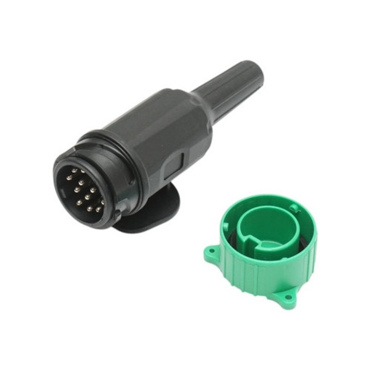 Букса за ремарке 13 пина 12V с капак, електрически кабел 2 изхода, Breckner Germany