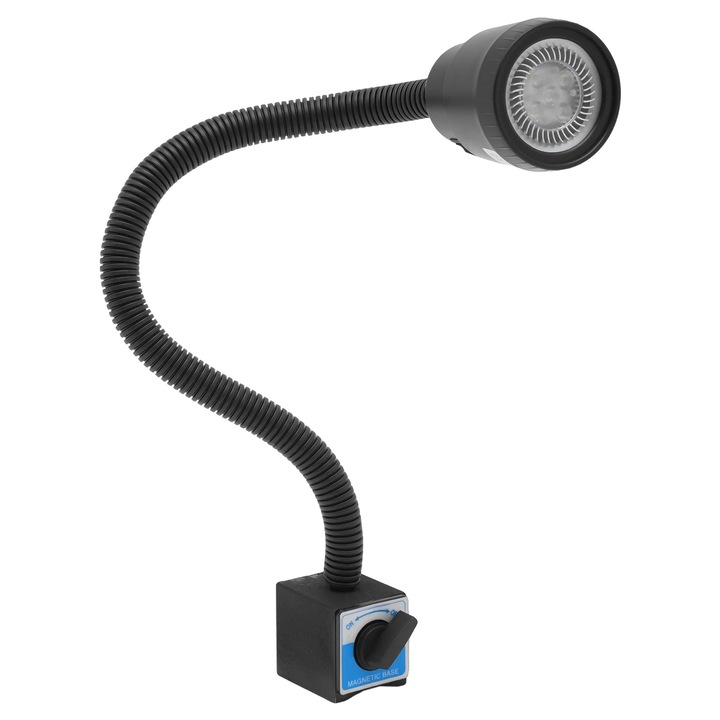 Работна лампа, регулируема магнитна основа, енергийно ефективен LED, черна, 5w