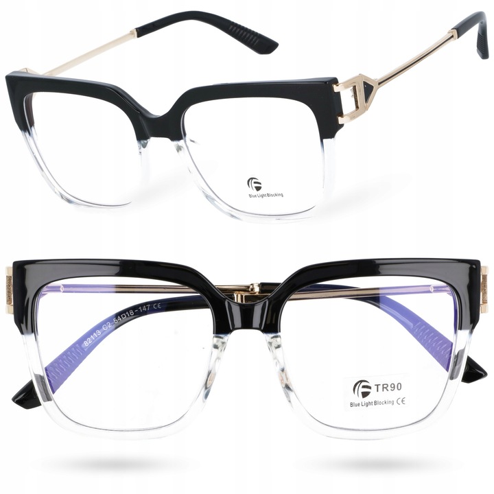 Ochelari dama fara dioptrii pentru computer blue light negri