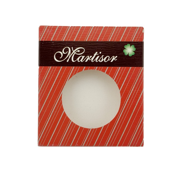 Kartondobozok Martisorokhoz, Flippy, 200 darabos készlet, Dobozok Martisor kitűzőhöz, Piros modell, 8 x 7 cm, Középső kerek kivágás