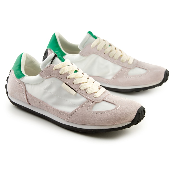 Női sportcipő, Zara, retro stílus, pasztell színek, textil anyag, bézs, 36 EU