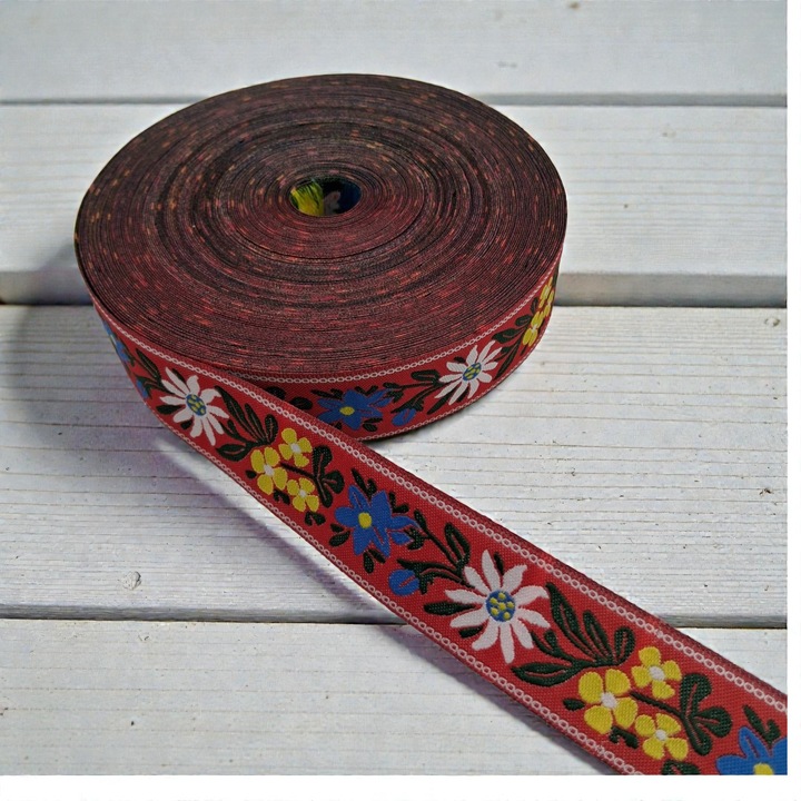 Panglică textilă, Vision XXI, 25mm, roșu, 20ml