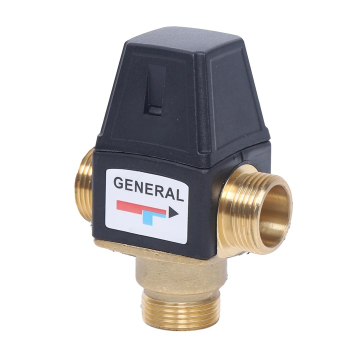 Termosztatikus keverőszelep, sárgaréz, DN20, menetes csatlakozás, hideg és meleg vízzel kompatibilis