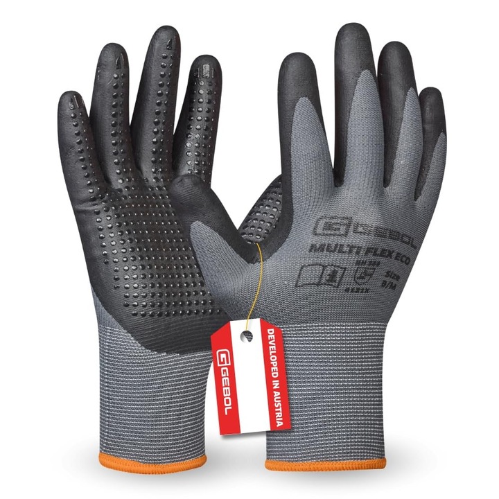Manusi de Lucru Gebol Multi Flex Eco, Nitril, Marime M, Gri