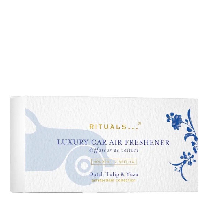 Difuzor auto Rituals, colecția Amsterdam, 2 rezerve x 3 g, floral, tulipă olandeză și yuzu