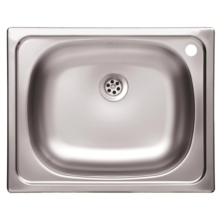 Chiuveta bucatarie, inox, satinat, Doruq 1505 S, dreptunghiulara, pozitionare cuva stanga, 50 x 40 cm, adancime cuva 15 cm