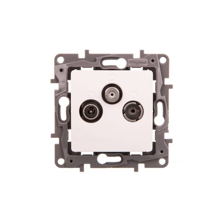 Контакт, Legrand, NILO, 70x45мм, бял, тънък монтаж