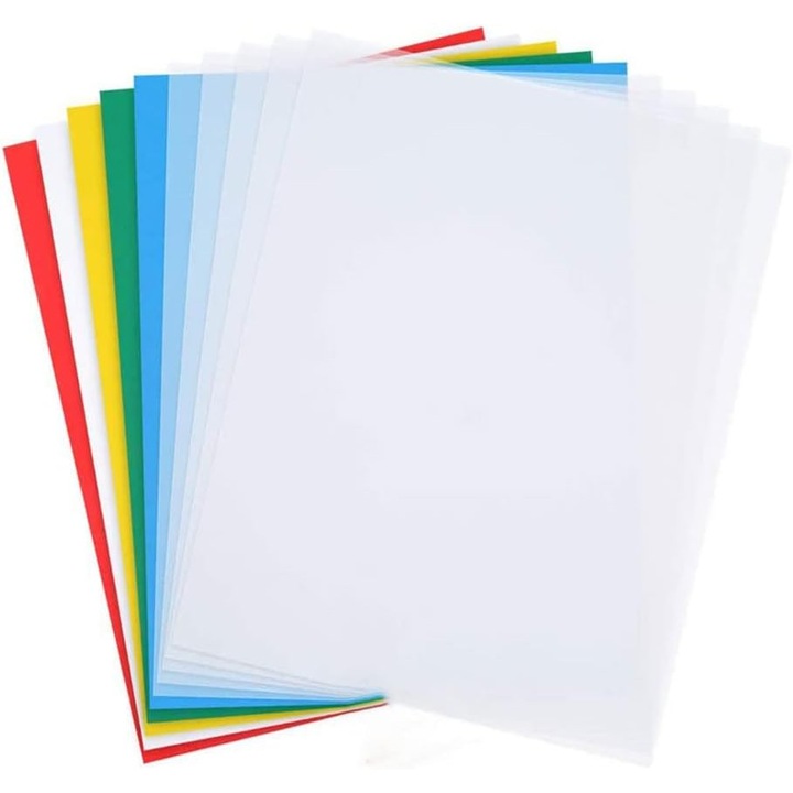 Hartie transfer termic, TopHomer, set 10 foi, 23x14 cm, solubila in apa, multicolor