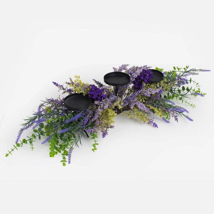 Aranjament pentru Lumanari cu Lavanda 70cm