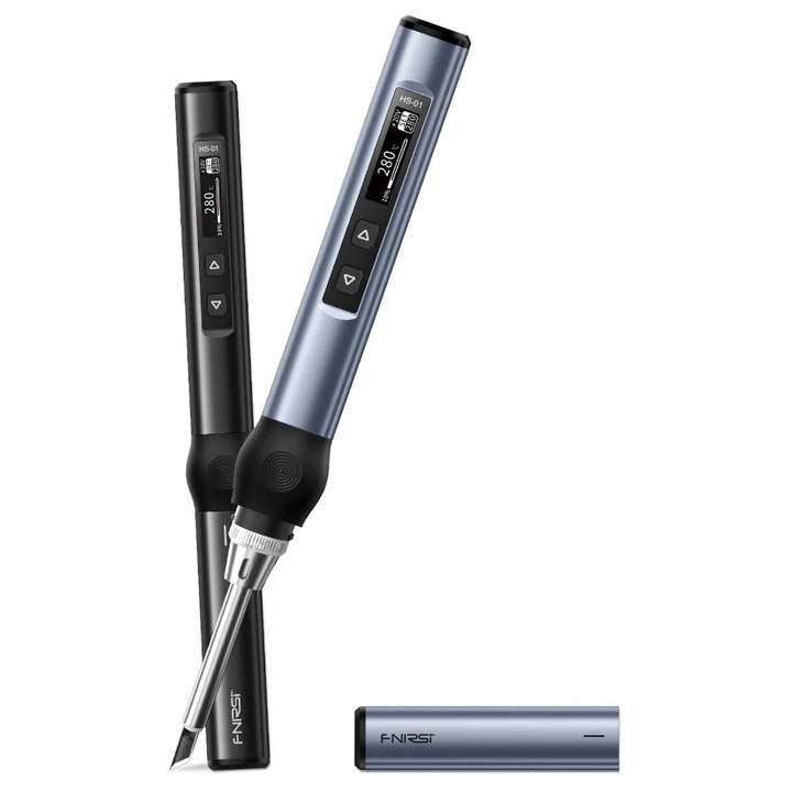 FNIRSI HS-01 F forrasztópáka, 65W, USB Type-C tápellátás, tartó, adapterkábel, fekete