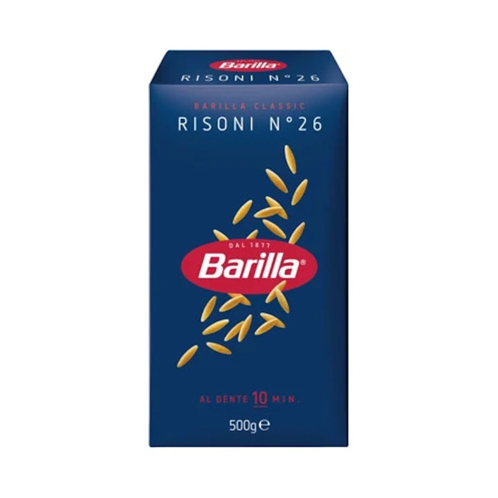 Паста Risoni No 26, Barilla, 500 г, универсална, бързо готвене