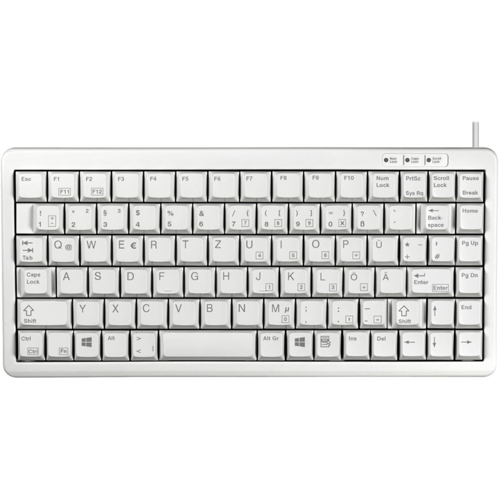 Компактна механична клавиатура CHERRY G84-4100, немска подредба (QWERTZ), USB/PS/2