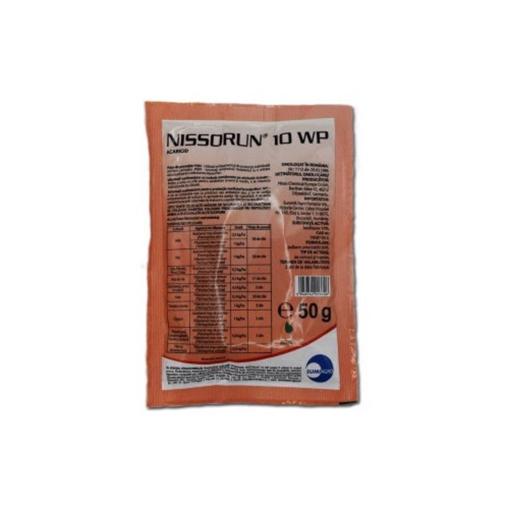 Insecticid acaricid Nissorun 10 WP, 50 grame, 10% hexithiazox, legumicultură