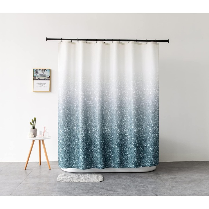 Cortina de dus, anti-mucegai, cu 12 inele C, 180x200cm, multicolor