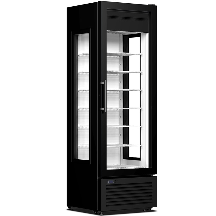 Congelator commercial CRYSTAL CRF 300 3D GLASS, 300 litri, usi din sticla, 570x649x1835mm