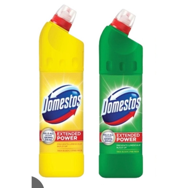 Set dezinfectant WC Domestos, 2x750ml, Citrus și Pin, gel, eficient