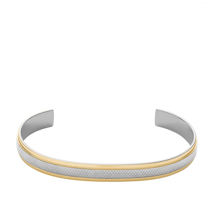 Bratara barbateasca Fossil, otel auriu, design elegant, versatil